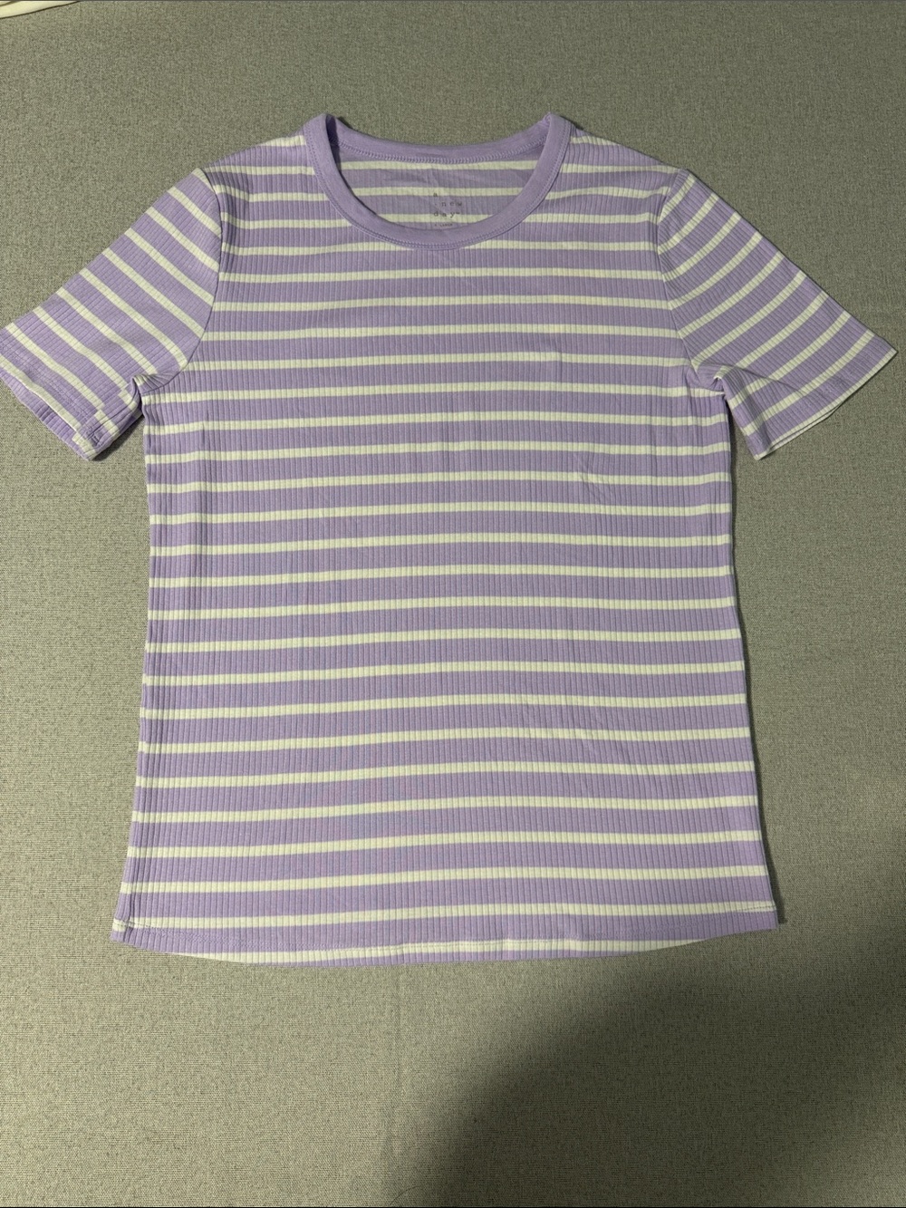 A New Day Purple and White Striped Short Sleeve Tee Size XL - Picture 14 of 14
